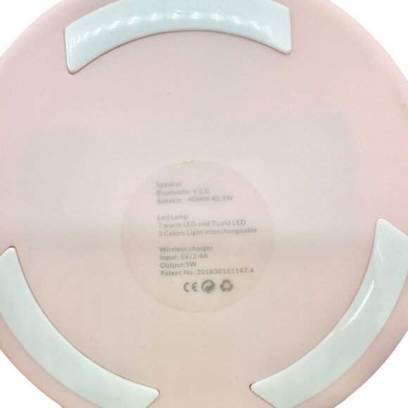 3-In-1 Pink Desk Lamp 5.0 Speaker USB Wireless Charger 12 Inch Flexible Neck - Picture 7 of 8